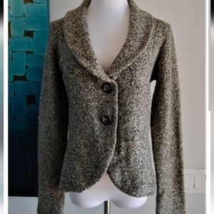 CAbi Gray Tweed Sweater Jacket